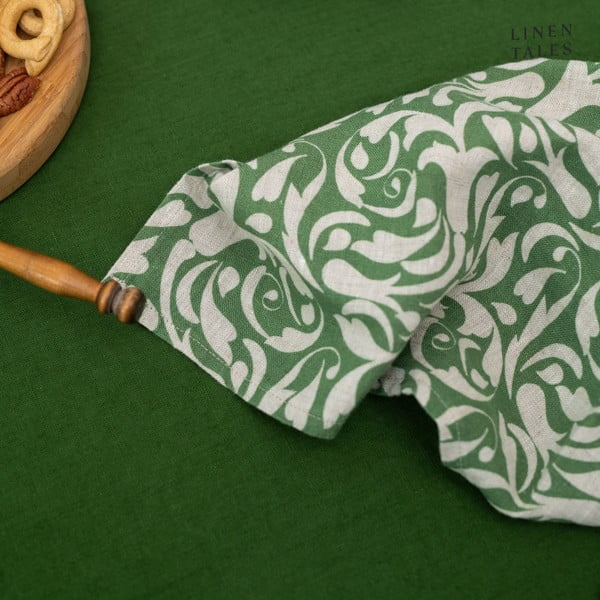 Ľanová utierka 45x65 cm Evergreen Damask – Linen Tales-image-1