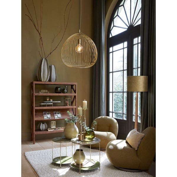 Zelené kreslo z textílie buklé Gumaca – Light & Living-image-4