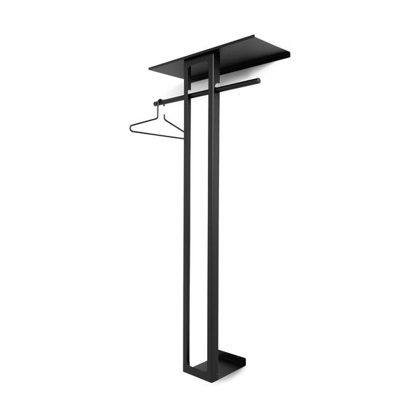 Čierny oceľový nástenný vešiak s poličkou 70 cm Luno Large – Spinder Design-image-3