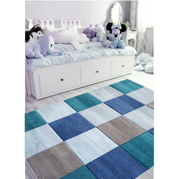 Modrý detský koberec Happy Rugs Patchwork, 120 × 180 cm-image-2
