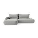 Svetlosivá rozkladacia rohová pohovka (ľavý roh/s leňoškou) Hale – Makamii
