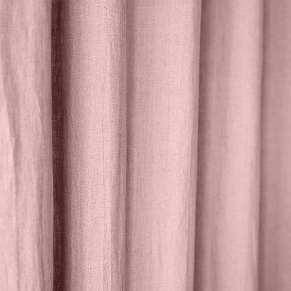 Svetloružový ľanový záves s tunelom Linen Tales Night Time, 275 x 140 cm-image-1