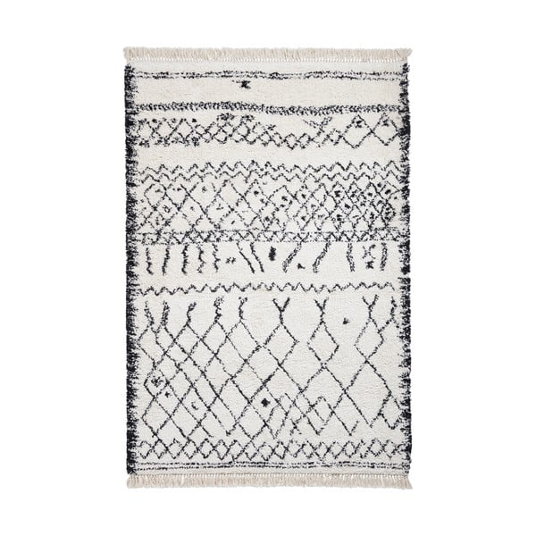 Bielo-čierny koberec Think Rugs Boho Lami Black & White, 160 × 230 cm