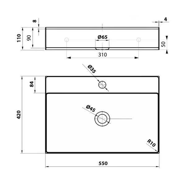 Čierne antikoro umývadlo 55x42 cm Aurum – Sapho-image-3