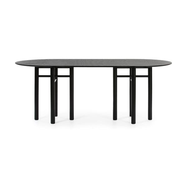 Čierny oválny jedálenský stôl Teulat Junco, dĺžka 200 cm