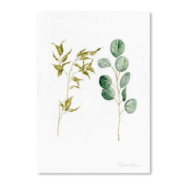 Plagát Two Eucalyptus Pieces by Shealeen Louise, 30 x 42 cm