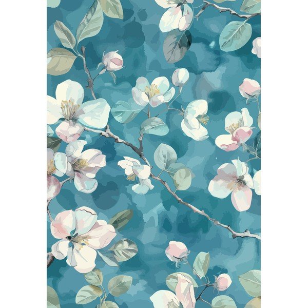 Modrý prateľný koberec 50x80 cm Bloom – Vitaus