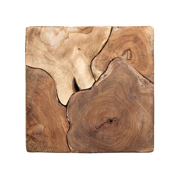 Príručný stolík z teakového dreva HSM collection Cube, 30 × 35 cm-image-1