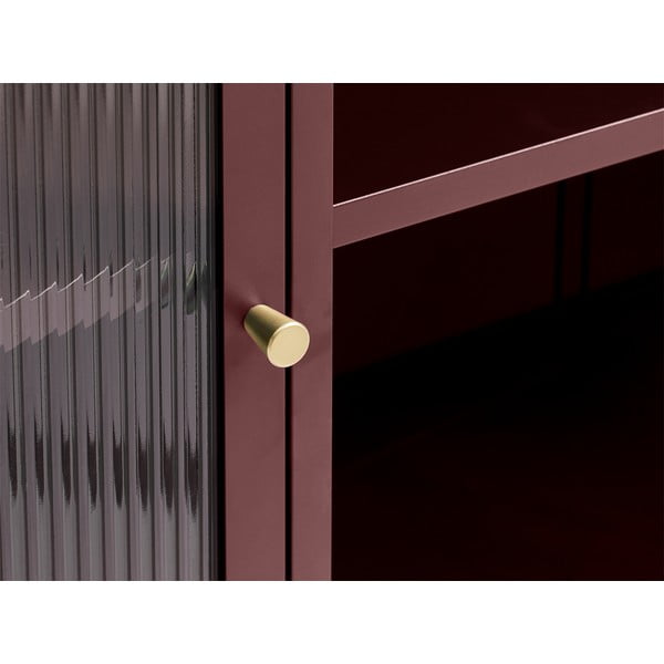 Červená kovová vitrína 132x85 cm Bronco – Unique Furniture-image-1