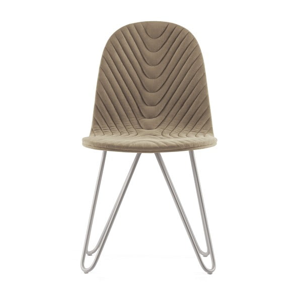 Béžová stolička s kovovými nohami IKER Mannequin X Wave