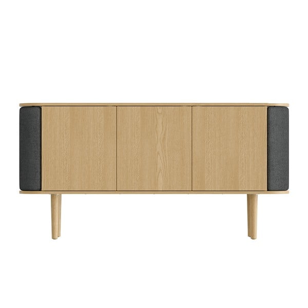 Nízka komoda v dekore duba v antracitovo-prírodnej farbe 150x75 cm Treasures – UMAGE-image-3