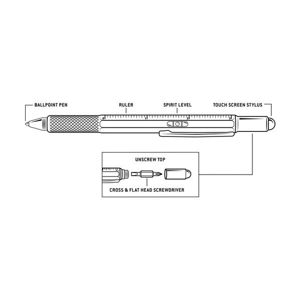 Strieborné multifunkčné pero 6 v 1 Gentlemen´s Hardware-image-1