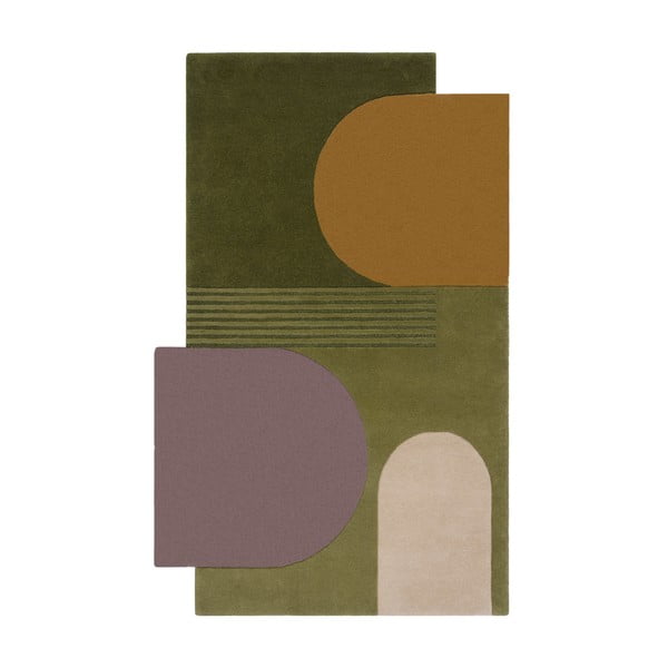 Zelený vlnený koberec 290x200 cm Lozenge - Flair Rugs