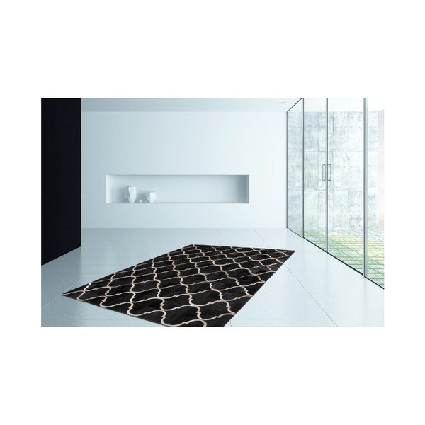 Čierny kožený koberec Eclipse,120x170cm-image-1