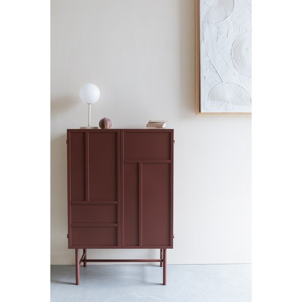 Červená kovová skrinka 70x105x35 cm Davis – White Label-image-1