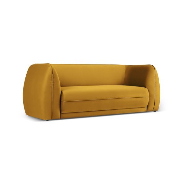 Žltá zamatová pohovka 190 cm Lando – Micadoni Home-image-2