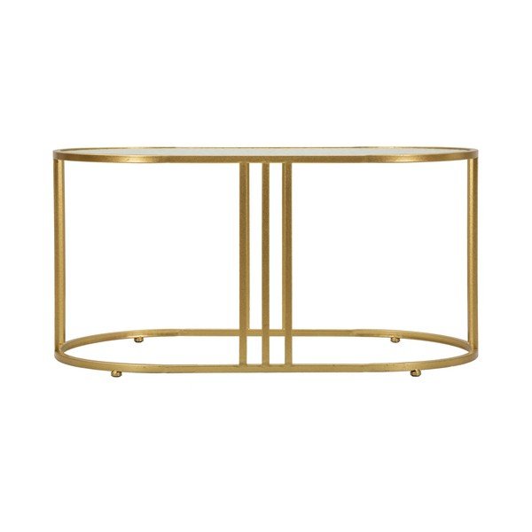 Biely/v zlatej farbe konferenčný stolík so sklenenou doskou 50x90 cm Antalia – Mauro Ferretti-image-4