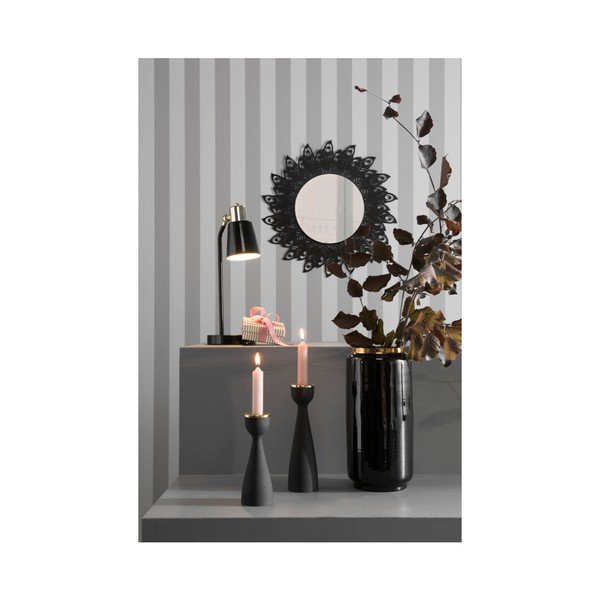 Nástenné zrkadlo s rámom v čiernej farbe PT LIVING Peacock Feathers, ø 60 cm-image-1