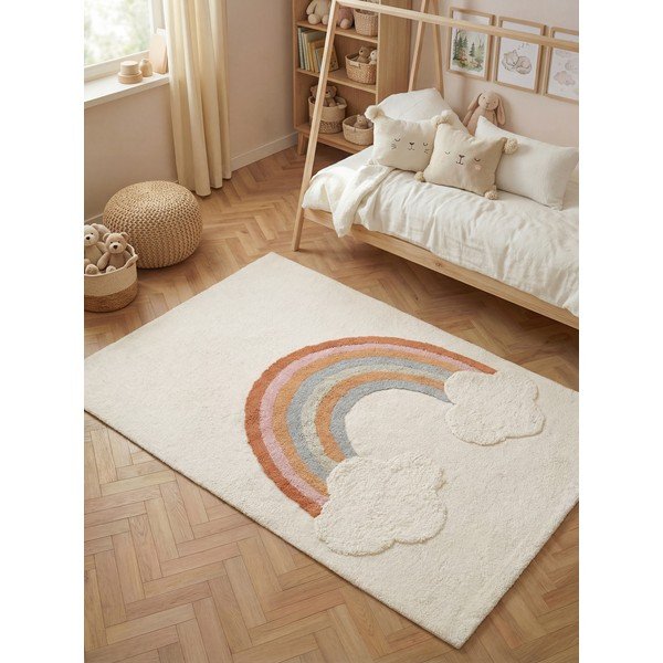 Krémovobiely prateľný/ručne tkaný bavlnený detský koberec 140x200 cm Snuggle Petite – Hanse Home-image-1