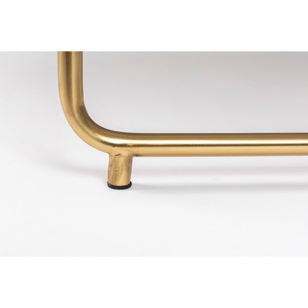 Okrúhly konferenčný stolík s mramorovou doskou v zeleno-zlatej farbe ø 70 cm Timpa – White Label-image-4