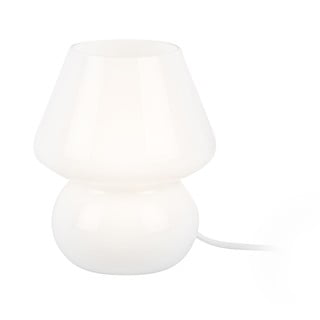 Biela sklenená stolová lampa Leitmotiv Glass, výška 18 cm