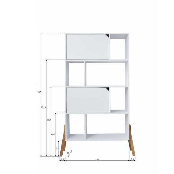 Biela knižnica z dubového dreva BELLAMY Lotta-image-3