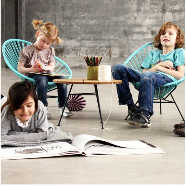 Čierne detské kresielko OK Design Acapulco Mini-image-1