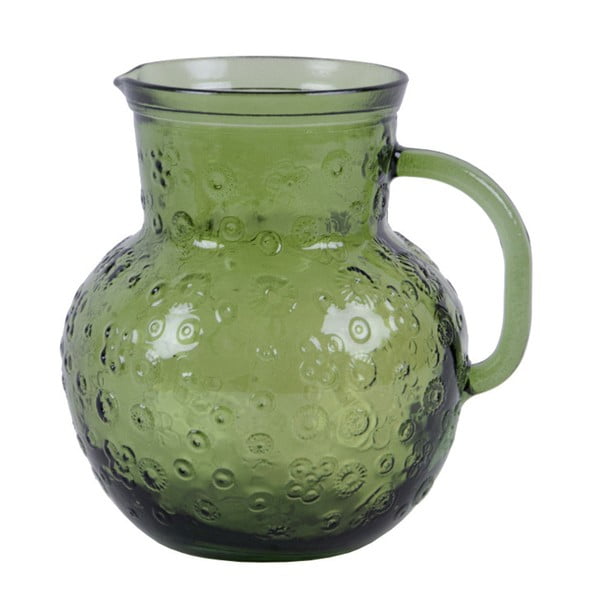 Zelený sklenený džbán Ego Dekor Flora, 2,3 litra