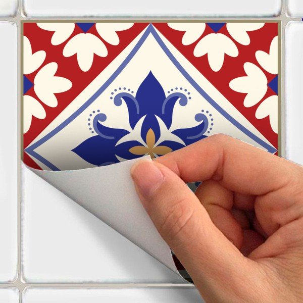 Sada 24 nástenných samolepiek Ambiance Wall Decal Cement Tiles Azulejos Sofiana, 10 × 10 cm-image-3