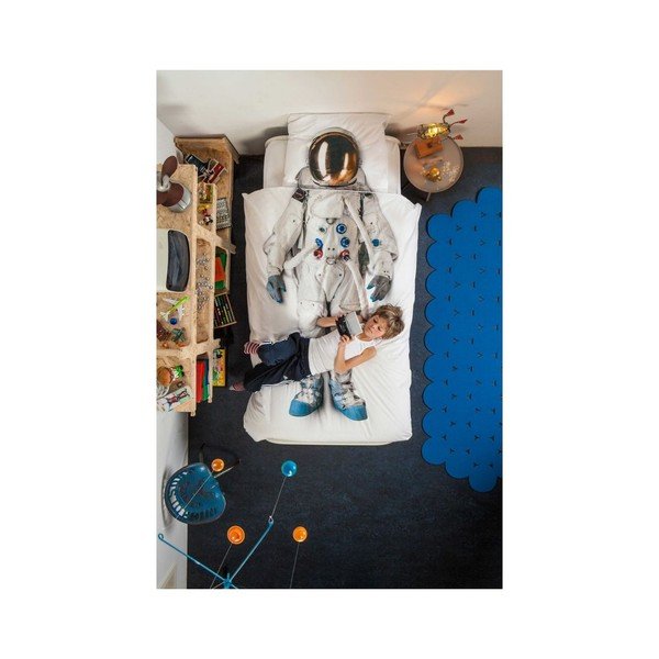 Bavlnené obliečky na jednolôžko Snurk Astronaut, 135 × 200 cm-image-1