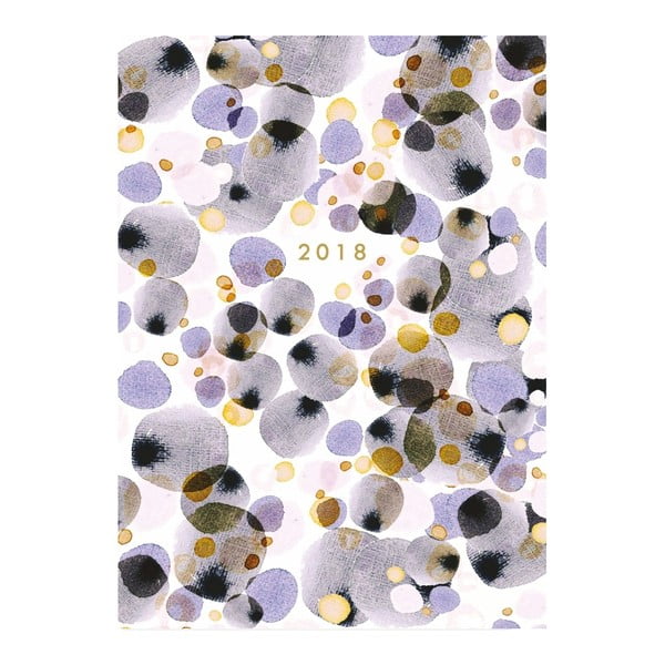 Diár na rok 2018 Portico Designs Watercolour Dot, A6
