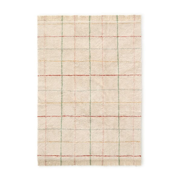 Krémový prateľný ručne tkaný bavlnený koberec 90x130 cm Color Lines – Lorena Canals