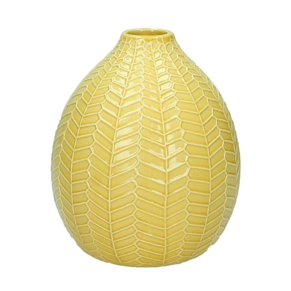 Citrónovožltá keramická váza HF Living, 18,5 cm