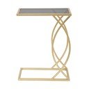 Odkladací stolík so sklenenou doskou 25.5x45.5 cm Glam – Mauro Ferretti