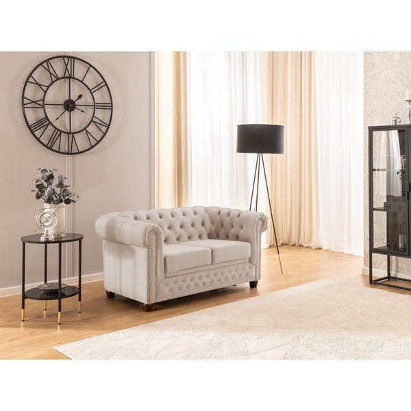 Béžová zamatová rozkladacia pohovka 148 cm York Blik – Ropez-image-4