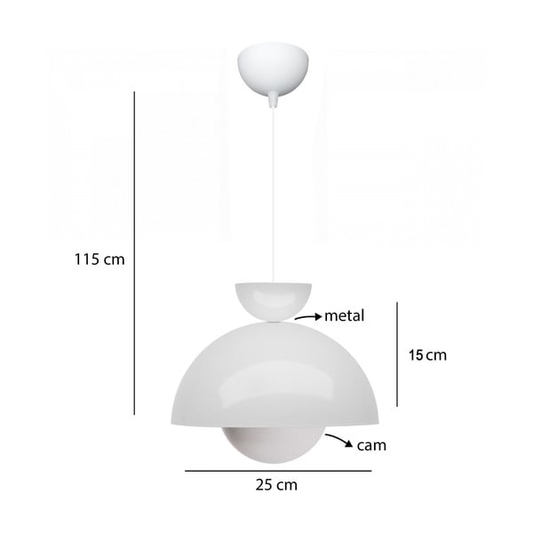 Závesné svietidlo s kovovým tienidlom ø 25 cm Arta – Opviq lights-image-2
