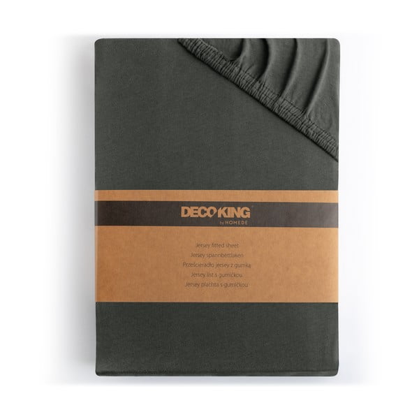 Tmavosivá napínacia plachta jersey 180x200 cm Amber – Restilo-image-4