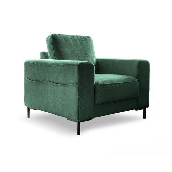 Tmavozelené menčestrové kreslo Lofty Lilly – Miuform