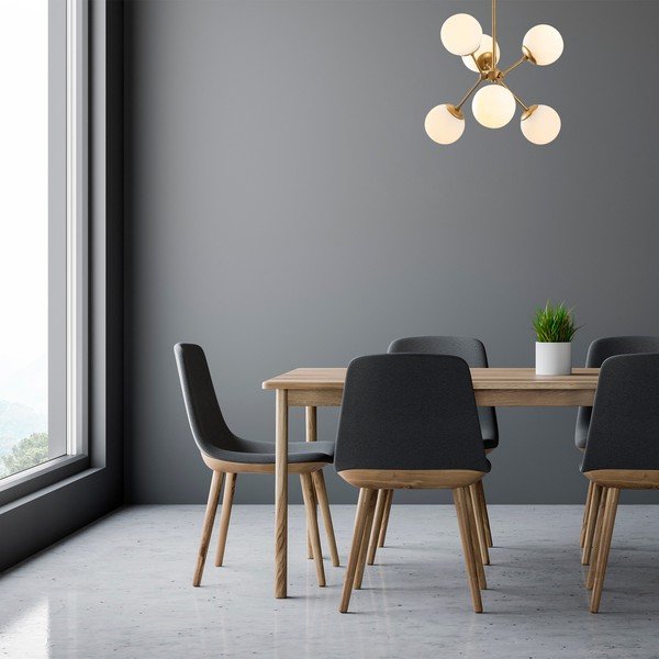 Závesné svietidlo v bielo-zlatej farbe so skleneným tienidlom ø 55 cm Gondol – Opviq lights-image-1