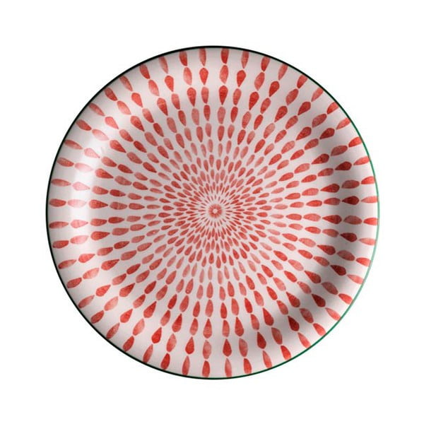 Červený tanier z dolomitu Brandani Ginger, ⌀ 27 cm