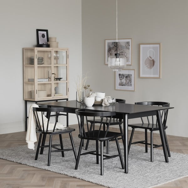 Čierny jedálenský stôl Rowico Lotta, 180 x 90 cm-image-1