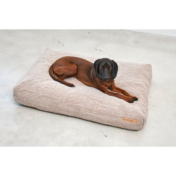 Béžový matrac pre psa z materiálu buklé 120x90 cm Senso Greige L – MiaCara-image-4