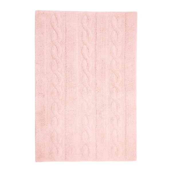 Ružový bavlnený ručne vyrobený koberec Lorena Canals Braids, 80 x 120 cm