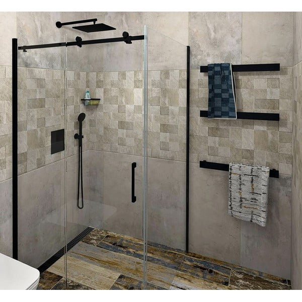 Matne čierny nástenný držiak na uteráky Patron – Sapho-image-2