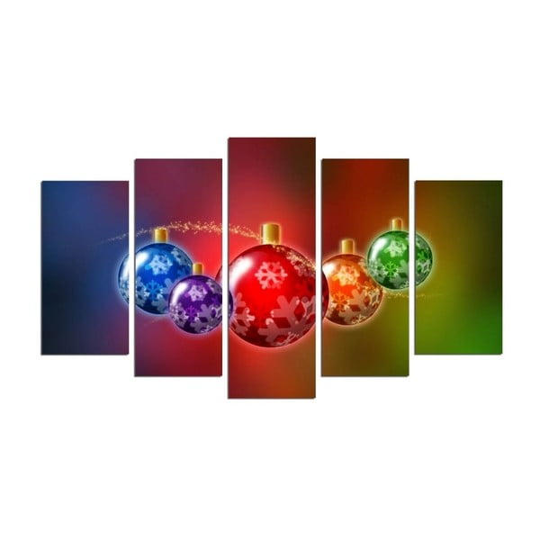 Päťdielny obraz Colorful Christmas
