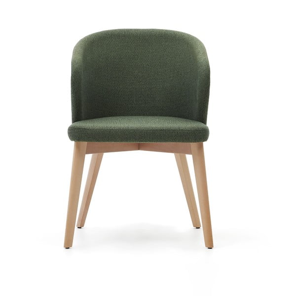 Tmavozelené čalúnené jedálenské kreslo Darice – Kave Home-image-4