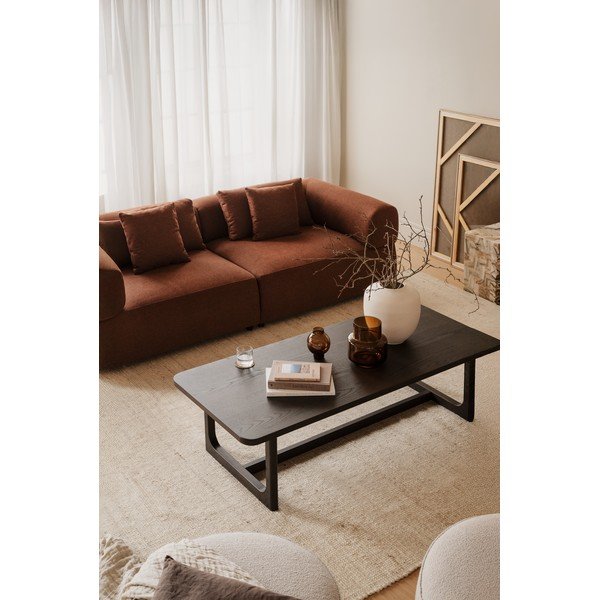 Konferenčný stolík s doskou v dubovom dekore v tmavo prírodnej farbe 70x160 cm Driscoll – Rowico-image-3