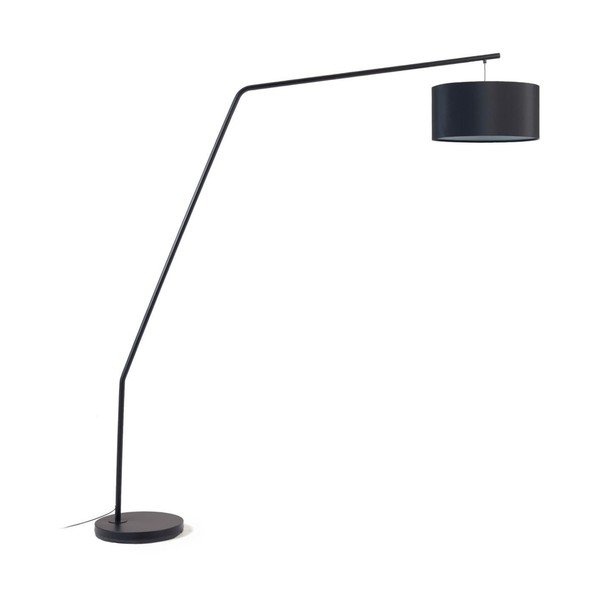 Čierna stojacia lampa s textilným tienidlom (výška 221,5 cm) Ciana – Kave Home