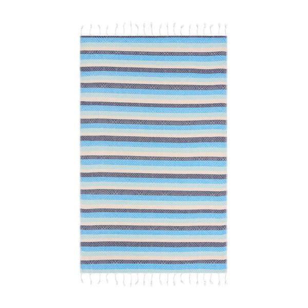 Modrá hammam osuška Begonville Skye Cool, 180 × 95 cm