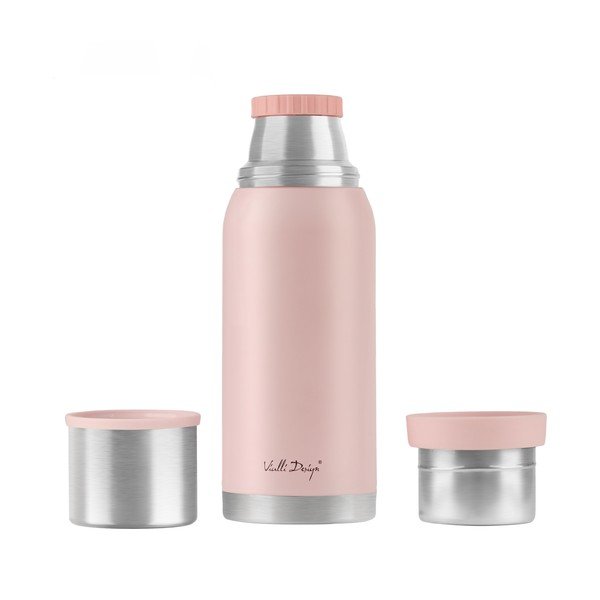 Ružový cestovný termohrnček Vialli Design Fuori, 1 l-image-2